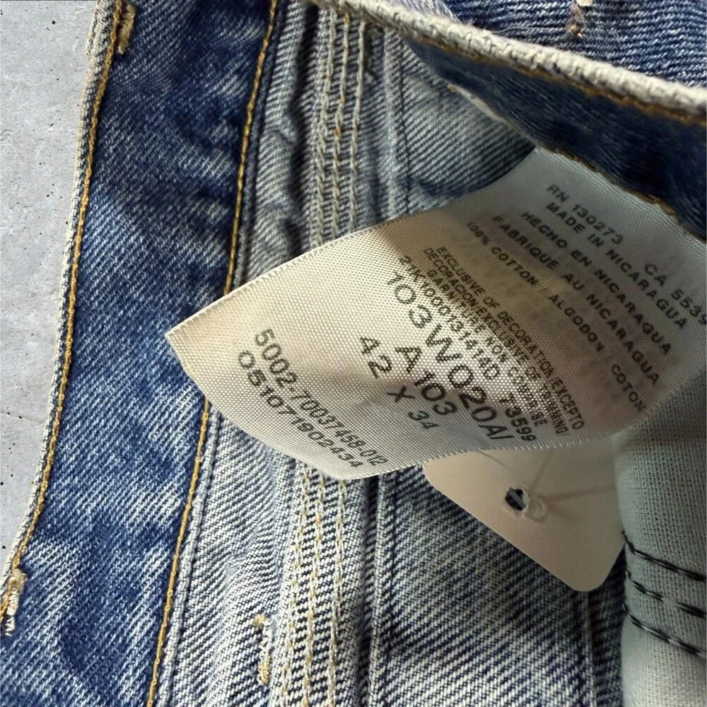 Wrangler Riggs Workwear Carpenter Jeans Mens 42x34 Blue Denim Utility 3W020AI